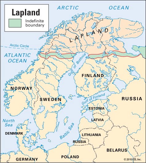Kaart Lapland poolcirkel